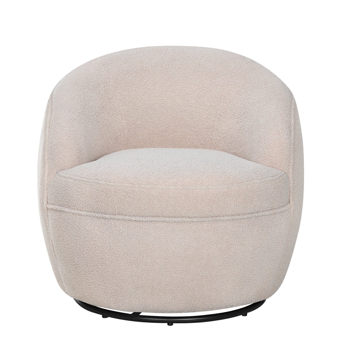 Roundhill Furniture Galleria 360 Swivel Faux Shearling Barrel Chair