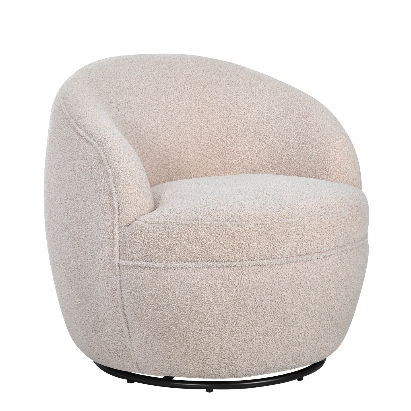 Roundhill Furniture Galleria 360 Swivel Faux Shearling Barrel Chair