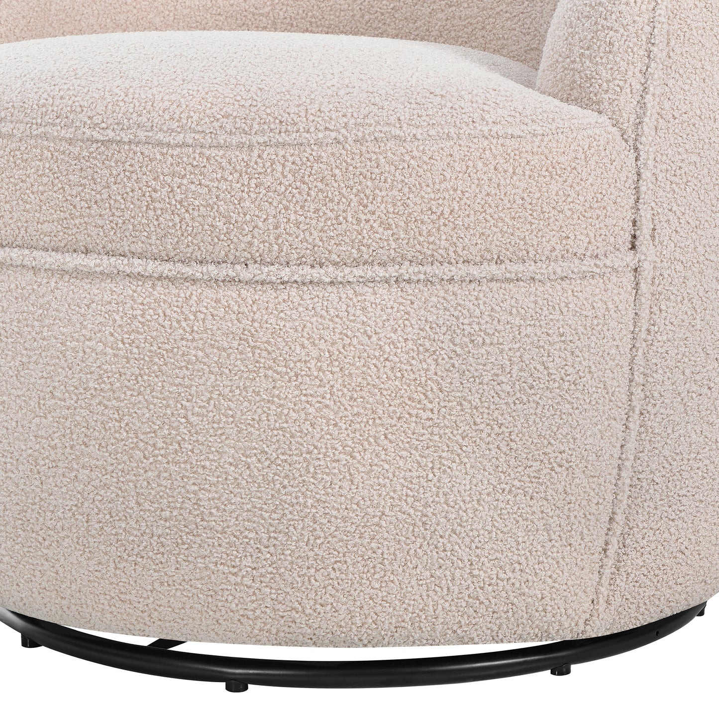 Roundhill Furniture Galleria 360 Swivel Faux Shearling Barrel Chair