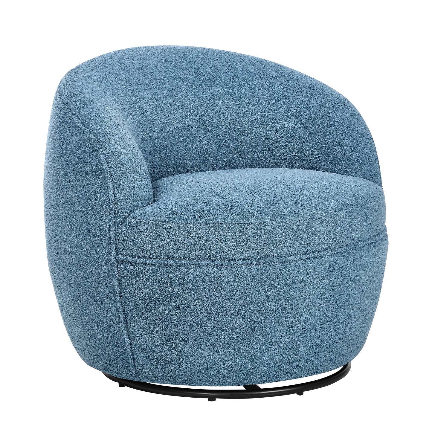 Roundhill Furniture Galleria 360 Swivel Faux Shearling Barrel Chair