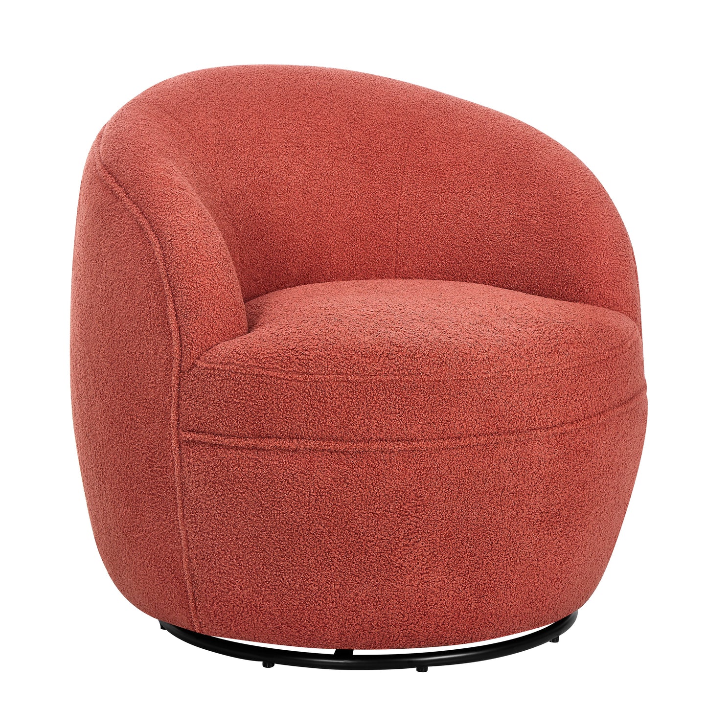 Roundhill Furniture Galleria 360 Swivel Faux Shearling Barrel Chair