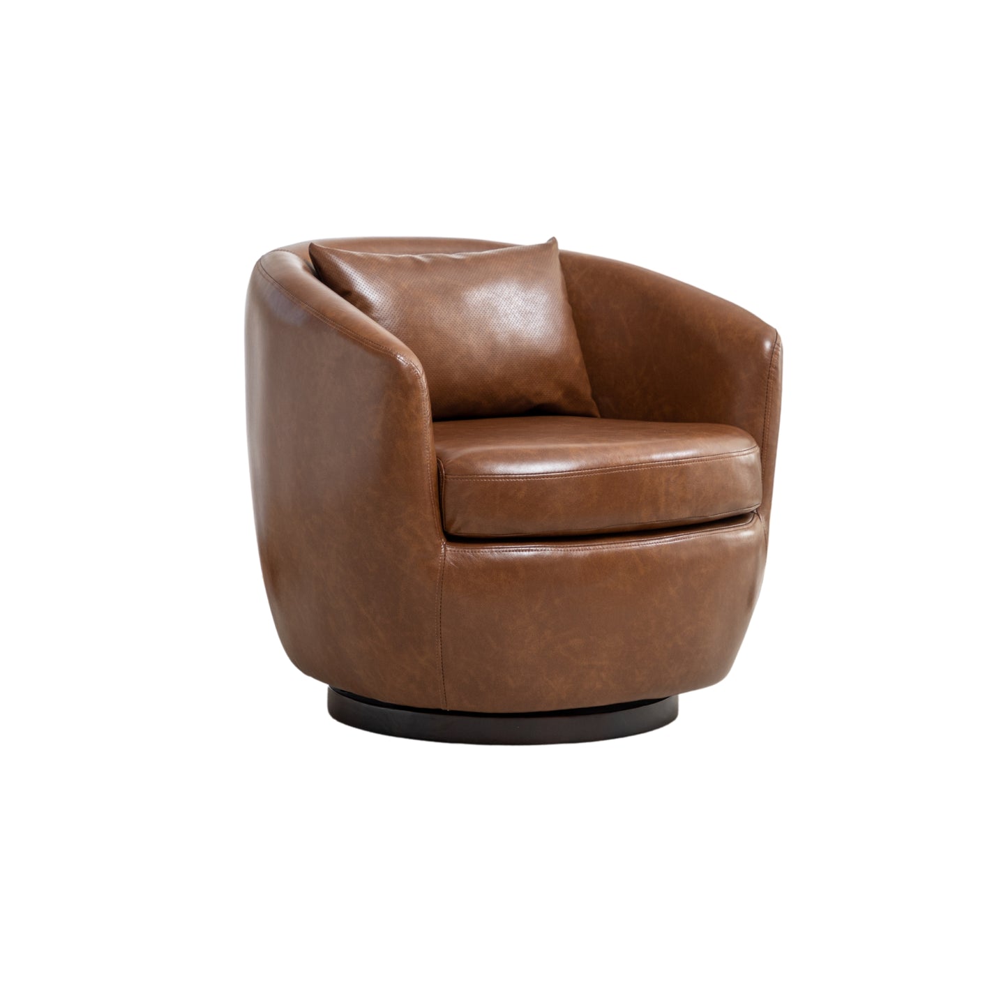 Roundhill Furniture Orenza Modern Faux Leather Swivel Barrel Accent Club Chair