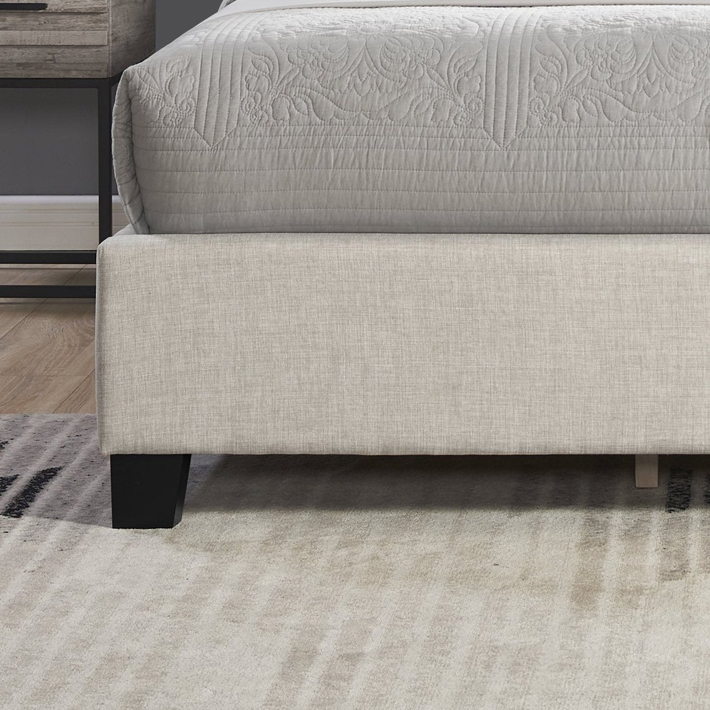 Astral 3-Piece Upholstered Bedroom Set, Tufted Wingback Bed with Two Nightstands