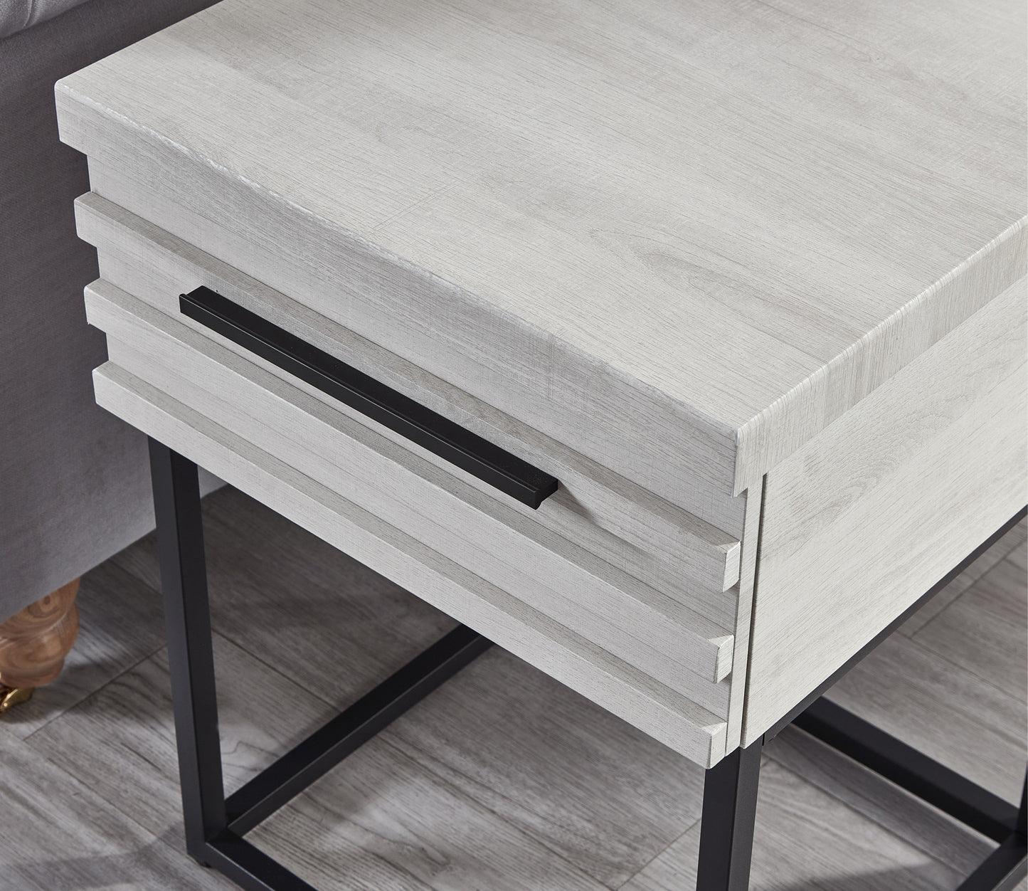 Belize 3-Piece Upholstered Bedroom Set, Tufted Wingback Bed with Two Nightstands