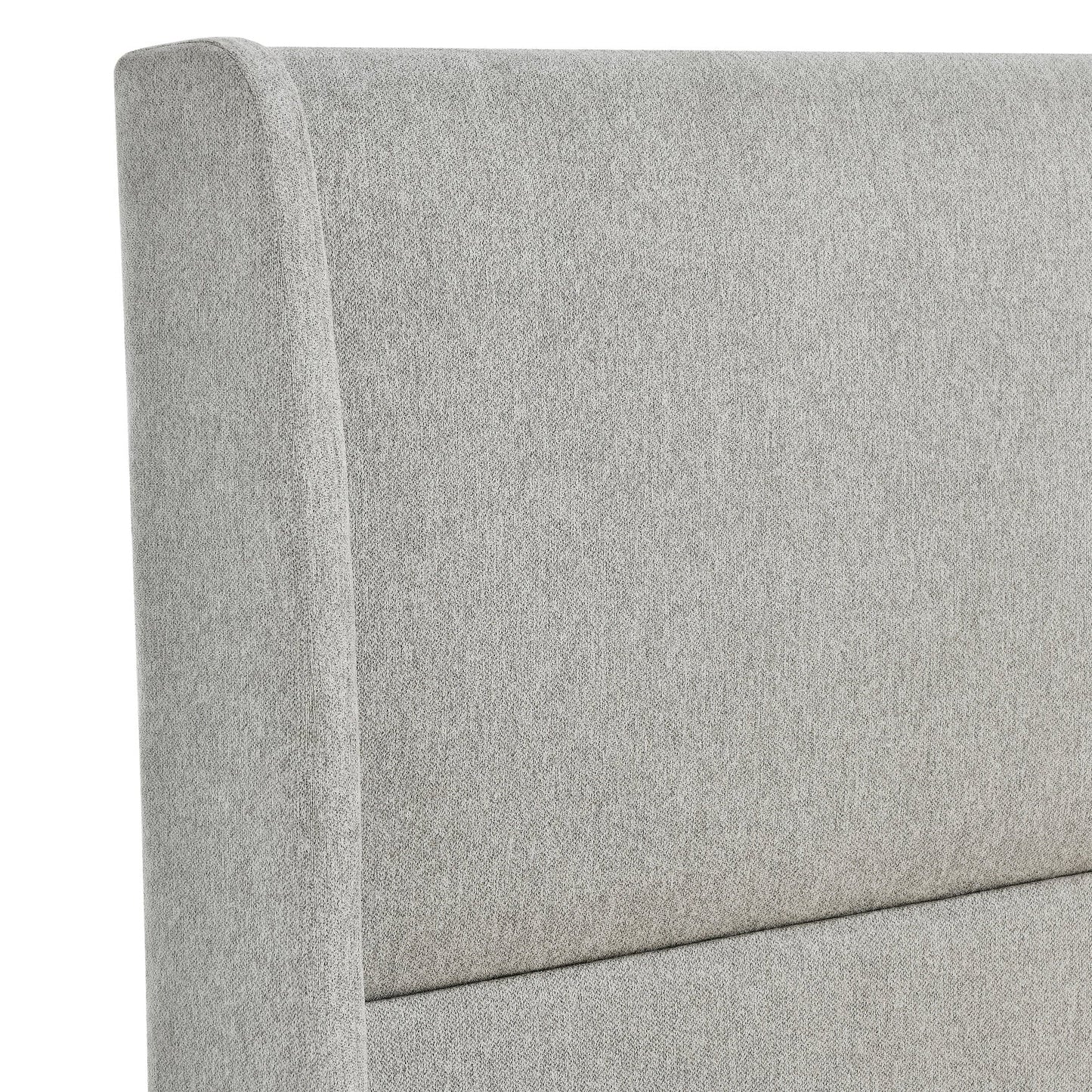 Arles 3-Piece Upholstered Bedroom Set, Wingback Platform Bed with Two Nightstands