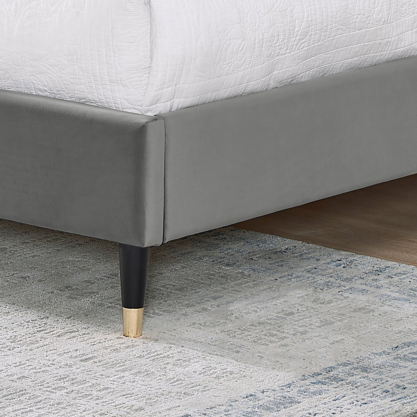 Arles 3-Piece Upholstered Bedroom Set, Wingback Platform Bed with Two Nightstands