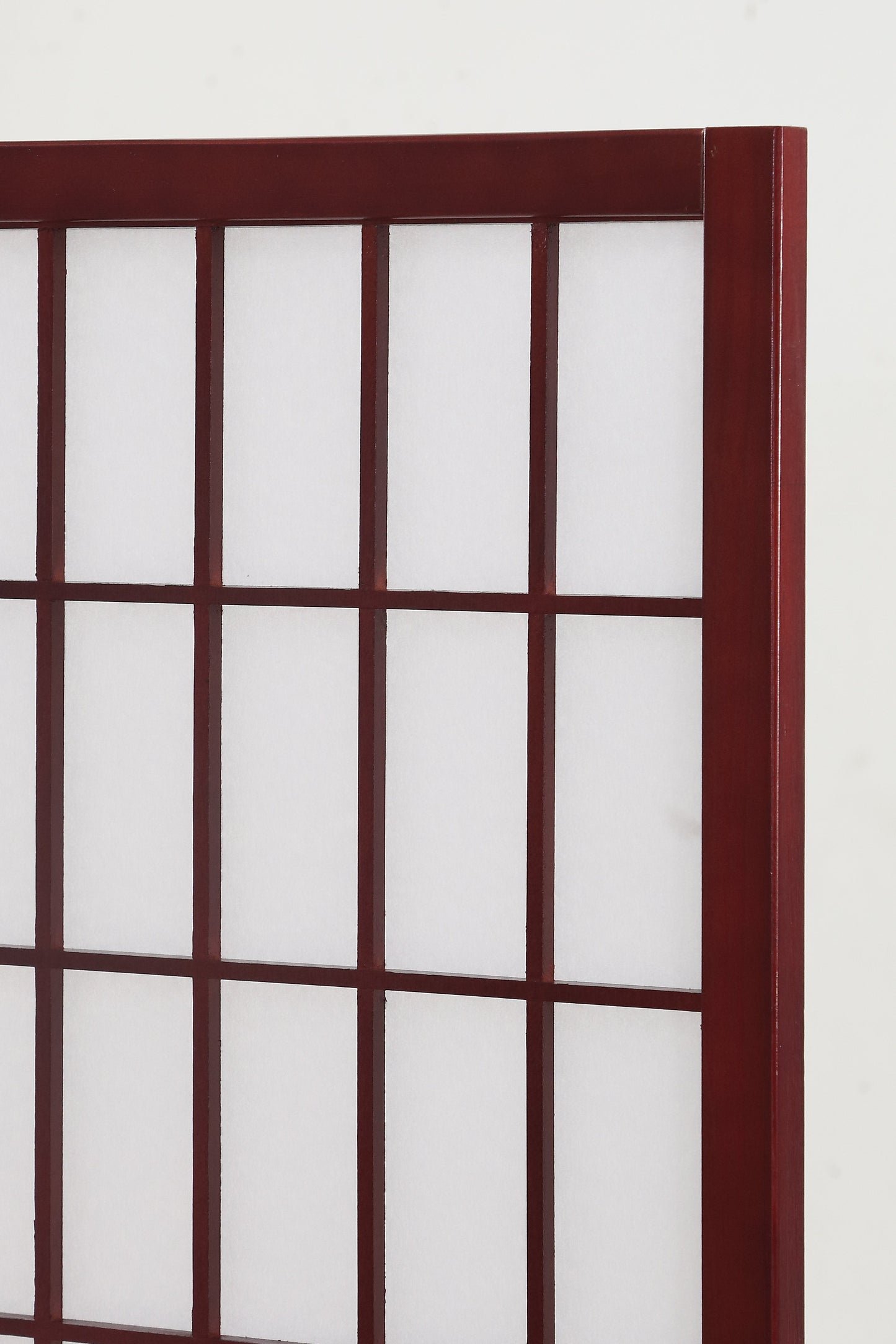 Roundhill Furniture 4 Panel Oriental Shoji Screen / Room Divider, Cherry