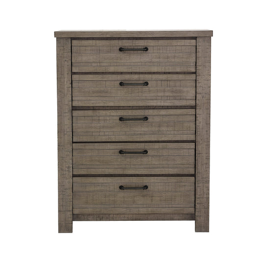 Sedona Transitional Medium Gray Wood 5-Drawer Chest