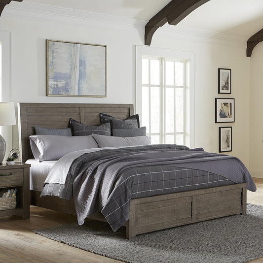 Sedona Transitional Medium Gray Wood Panel Bed