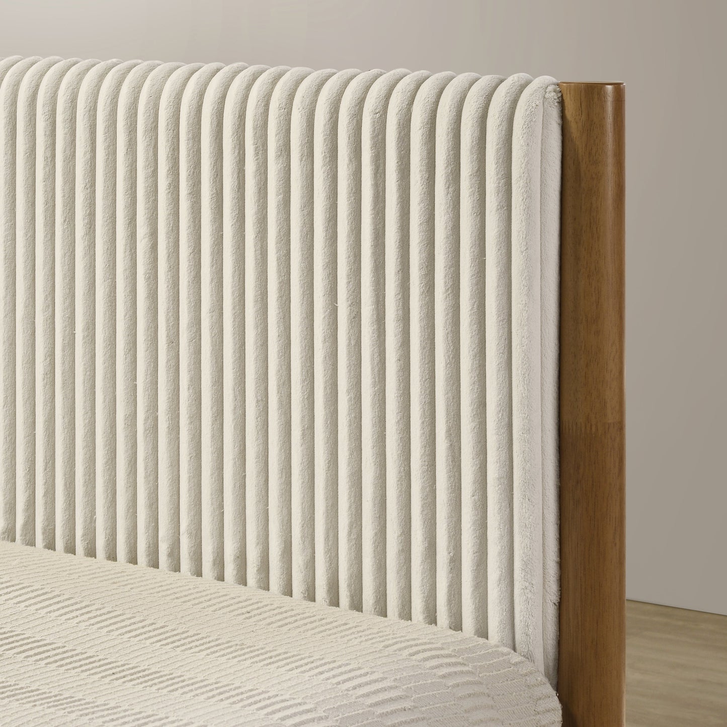 Roundhill Furniture Vichy Rattan Bedroom Collection in Light Walnut