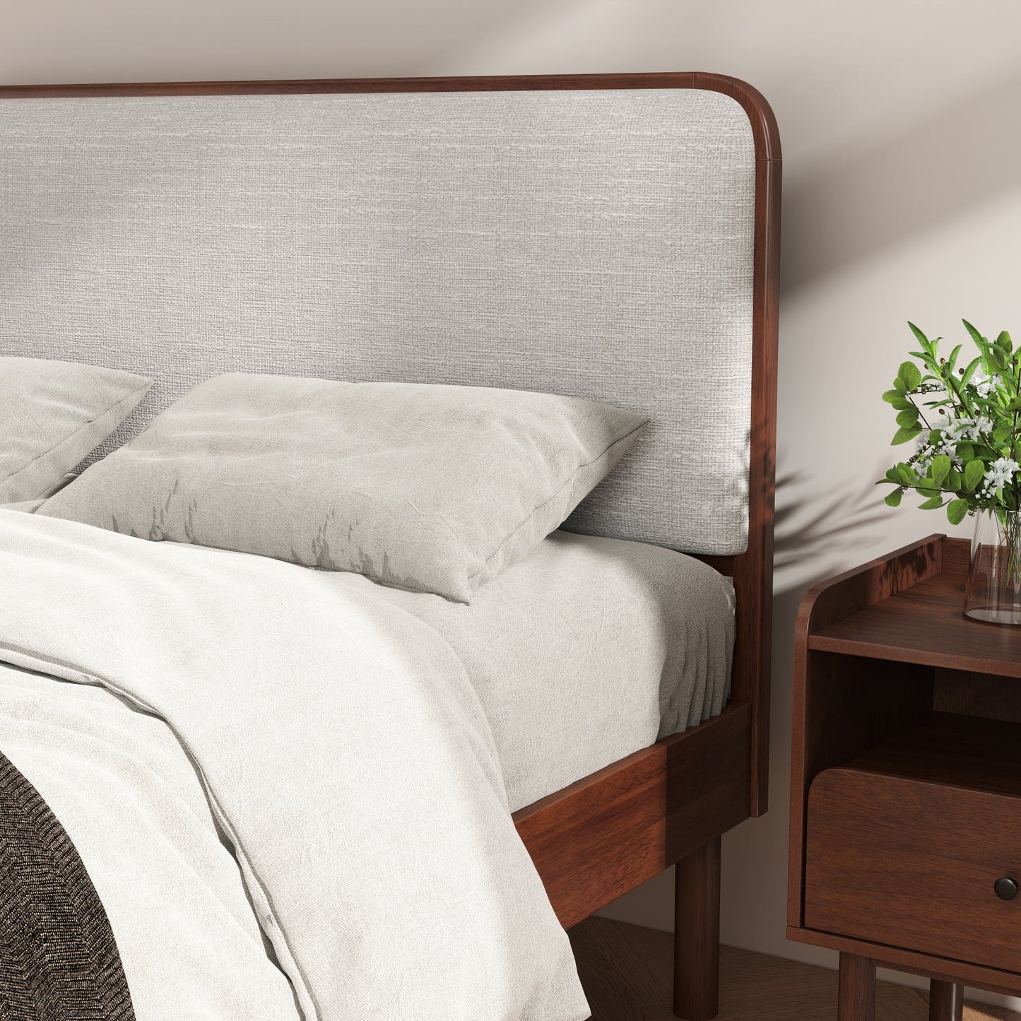 Roundhill Furniture Wyller Bedroom Collection, Natural Walnut Finish