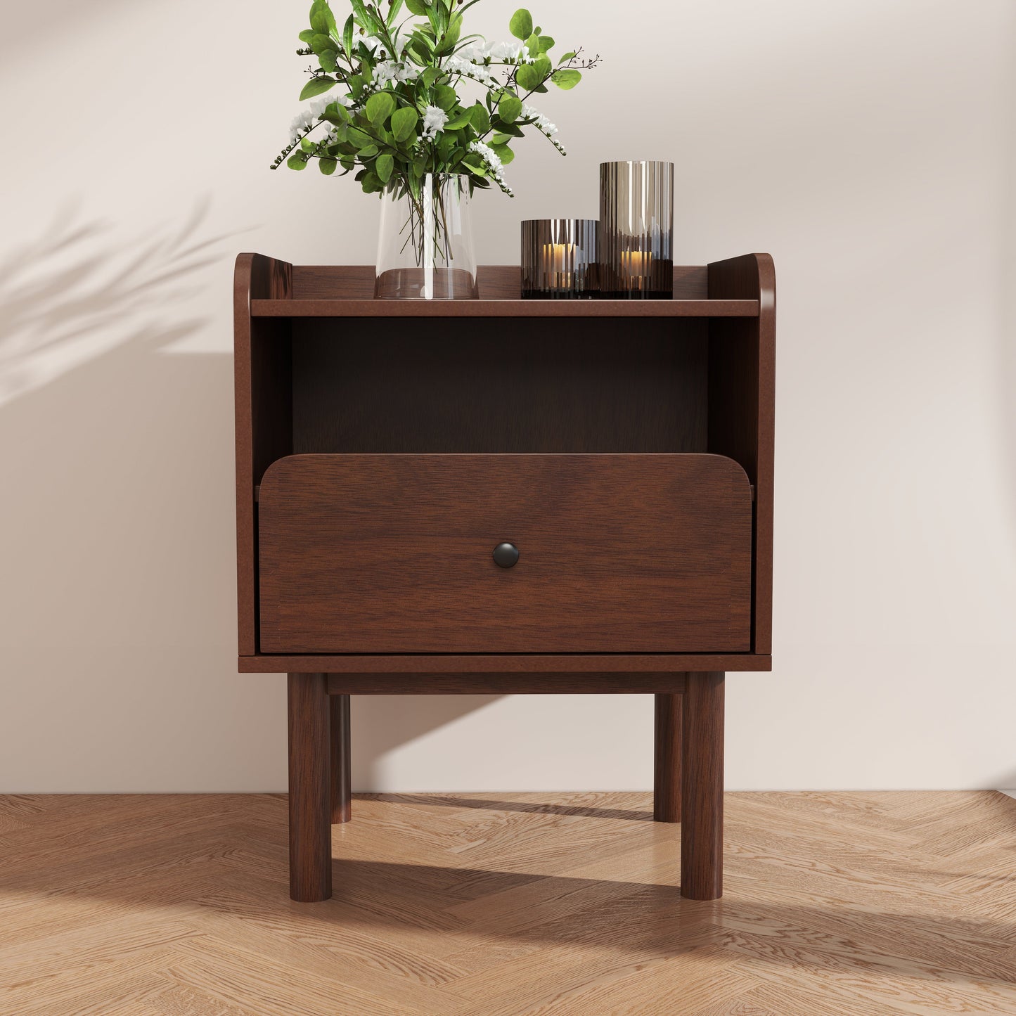Roundhill Furniture Wyller Bedroom Collection, Natural Walnut Finish