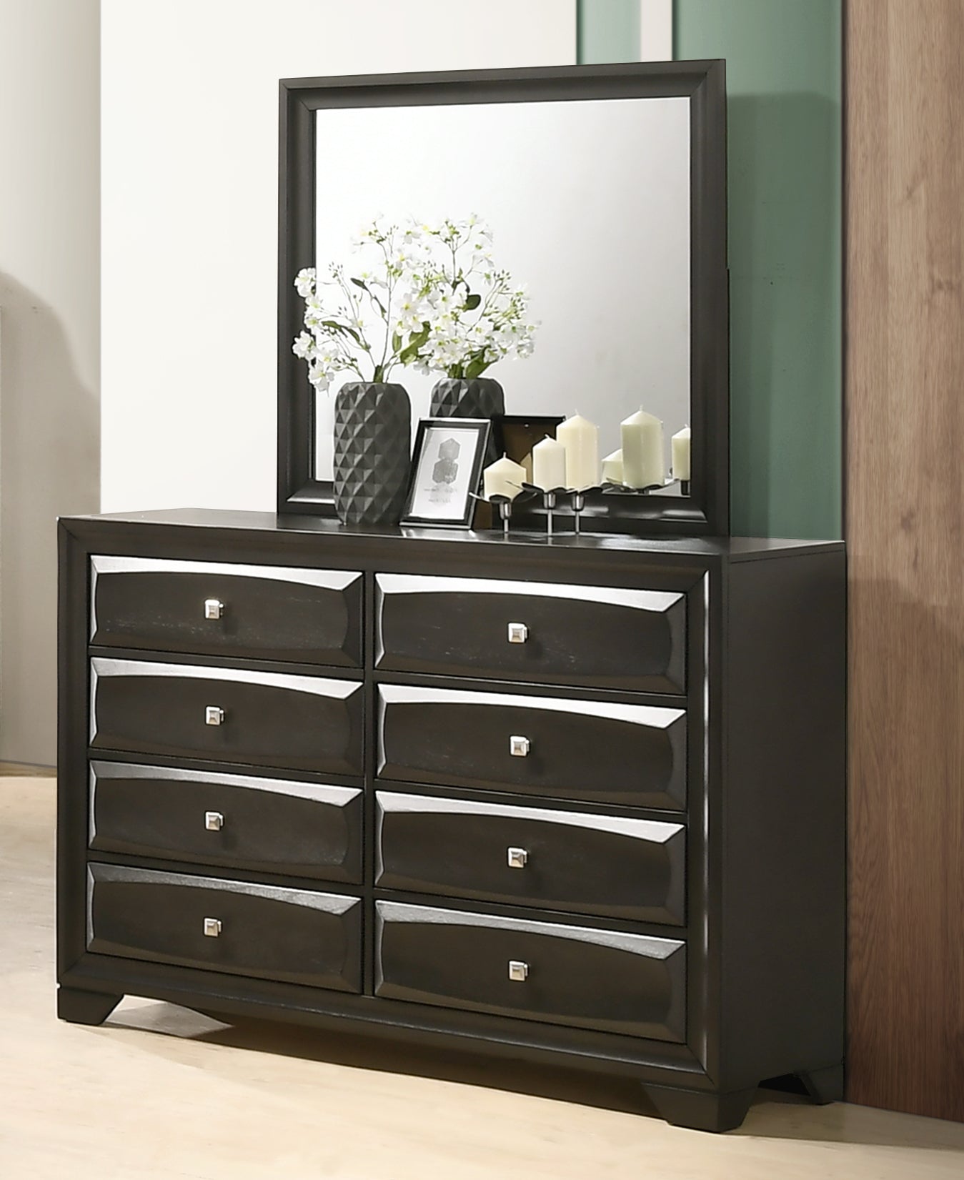 Asger Antique Gray Finish Wood Bedroom Collection