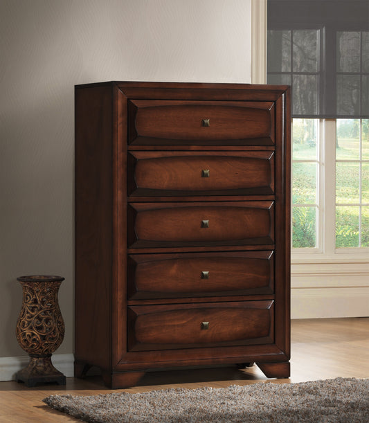 Oakland 139 Antique Oak Finish Wood 5 Drawers Chest