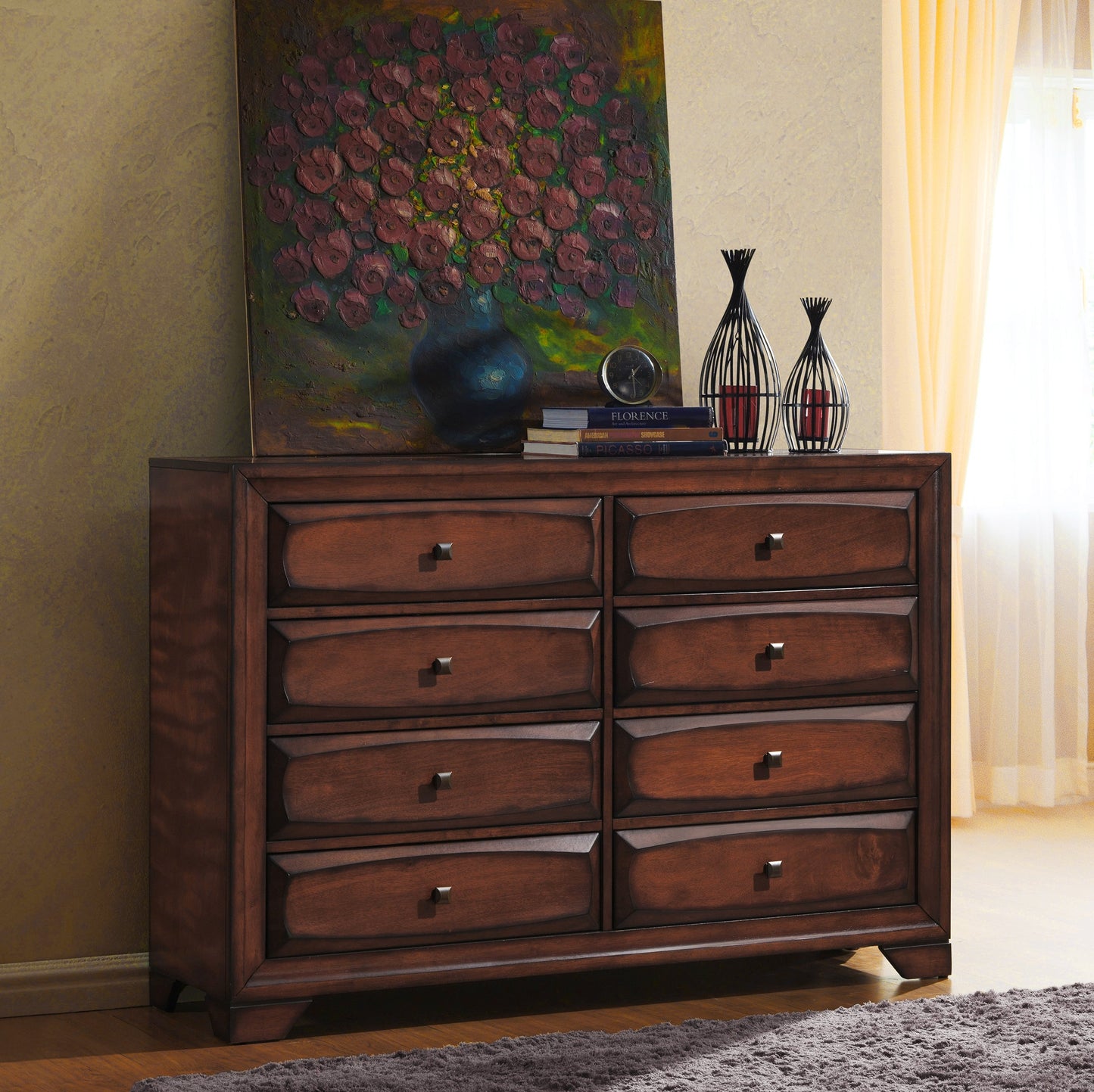 Oakland Antique Oak Finish Wood Bedroom Collection