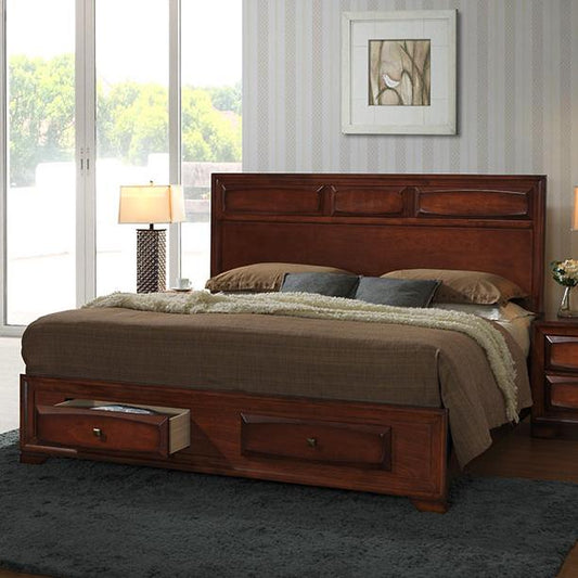 Oakland Antique Oak Finish Wood Storage Platform Bed