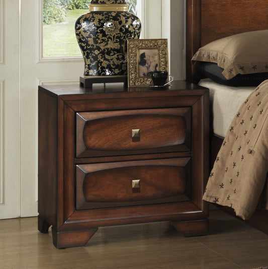 Oakland 139 Antique Oak Finish Wood 2 Drawers Night Stand