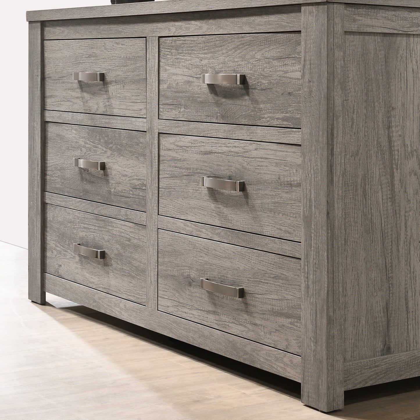 Floren Contemporary Weathered Gray Wood 6-Drawer Dresser