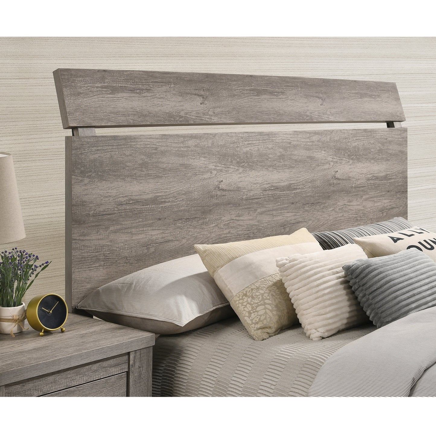 Floren Contemporary Weathered Gray Wood Bedroom Collection