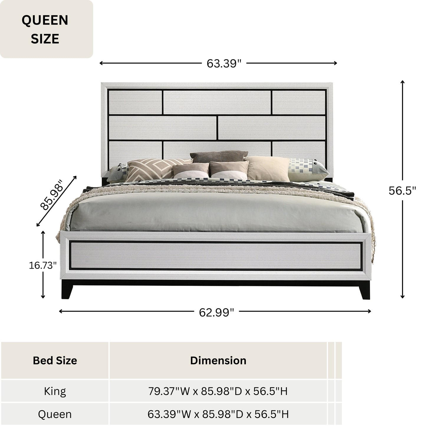Stout Contemporary Carved Detailed Panel Bed in White