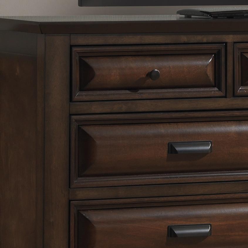 Broval 179 Light Espresso Finish Wood 9 Drawers Dresser and Mirror