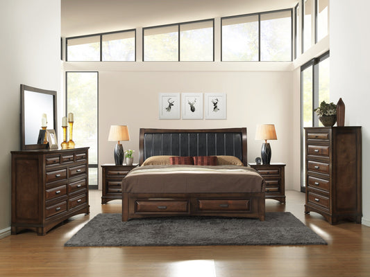 Broval Light Espresso Finish Wood Bedroom Collection