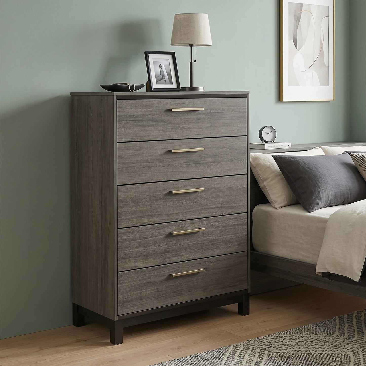 Ioana Weathered Gray Finish Wood Bedroom Collection