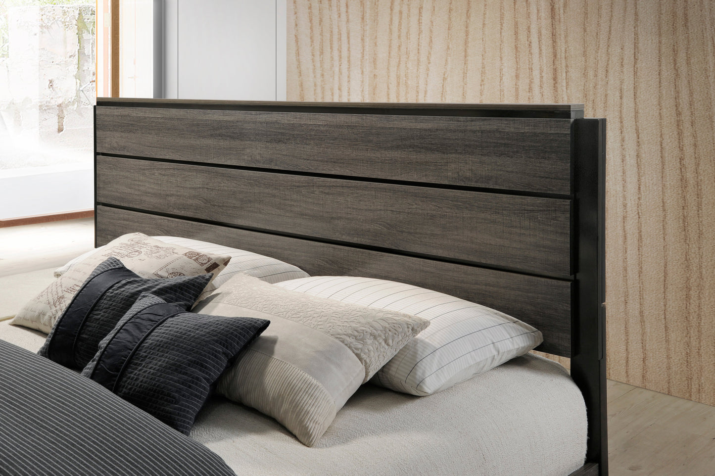 Ioana Weathered Gray Finish Wood Bedroom Collection