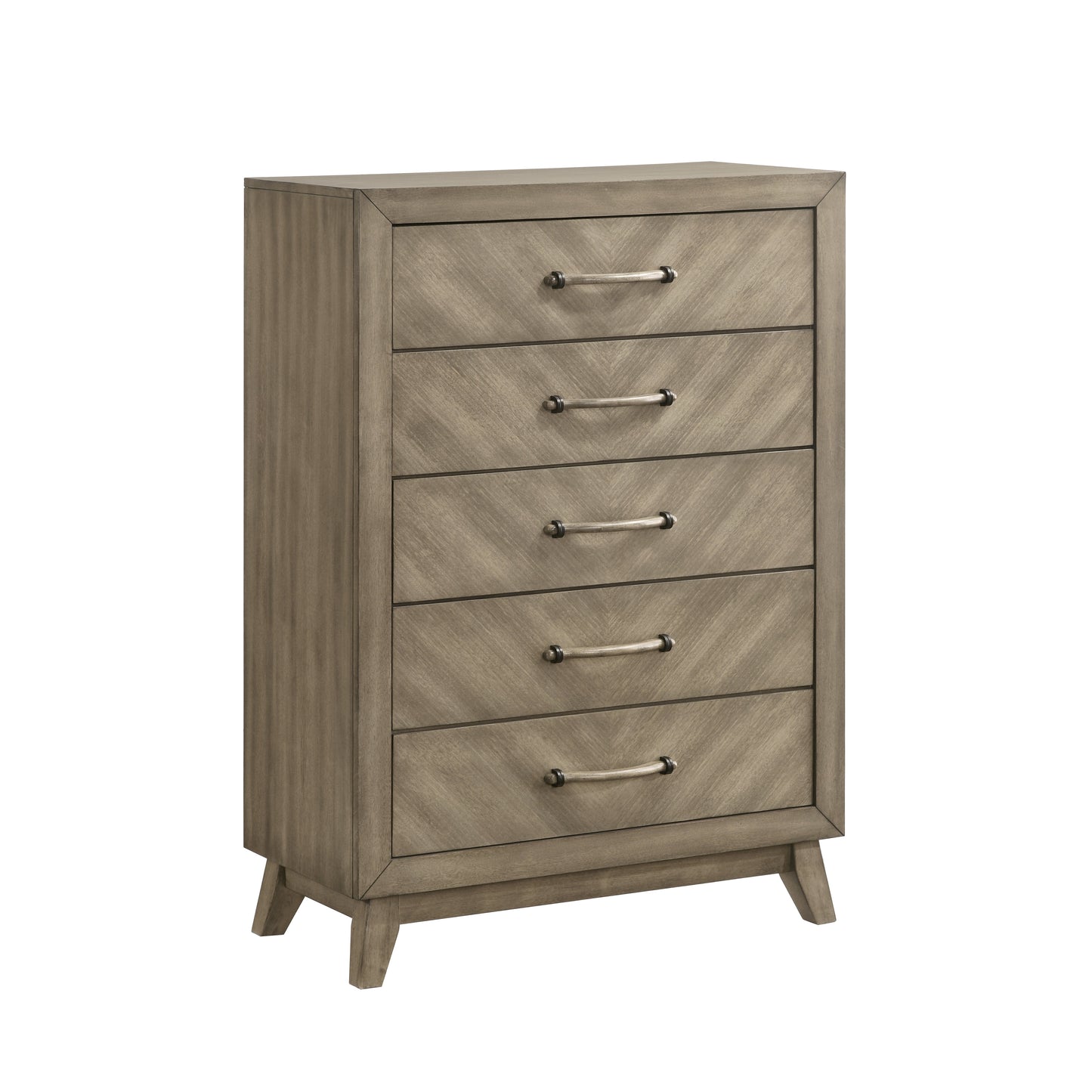 Roundhill Furniture Arena Contemporary 5-Drawer Chest in Antique Gray