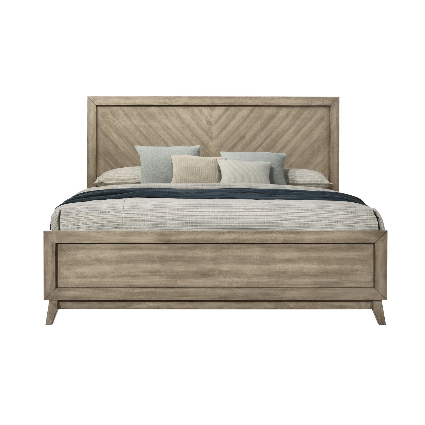 Roundhill Furniture Arena Contemporary Wood Panel Bed in Antique Gray