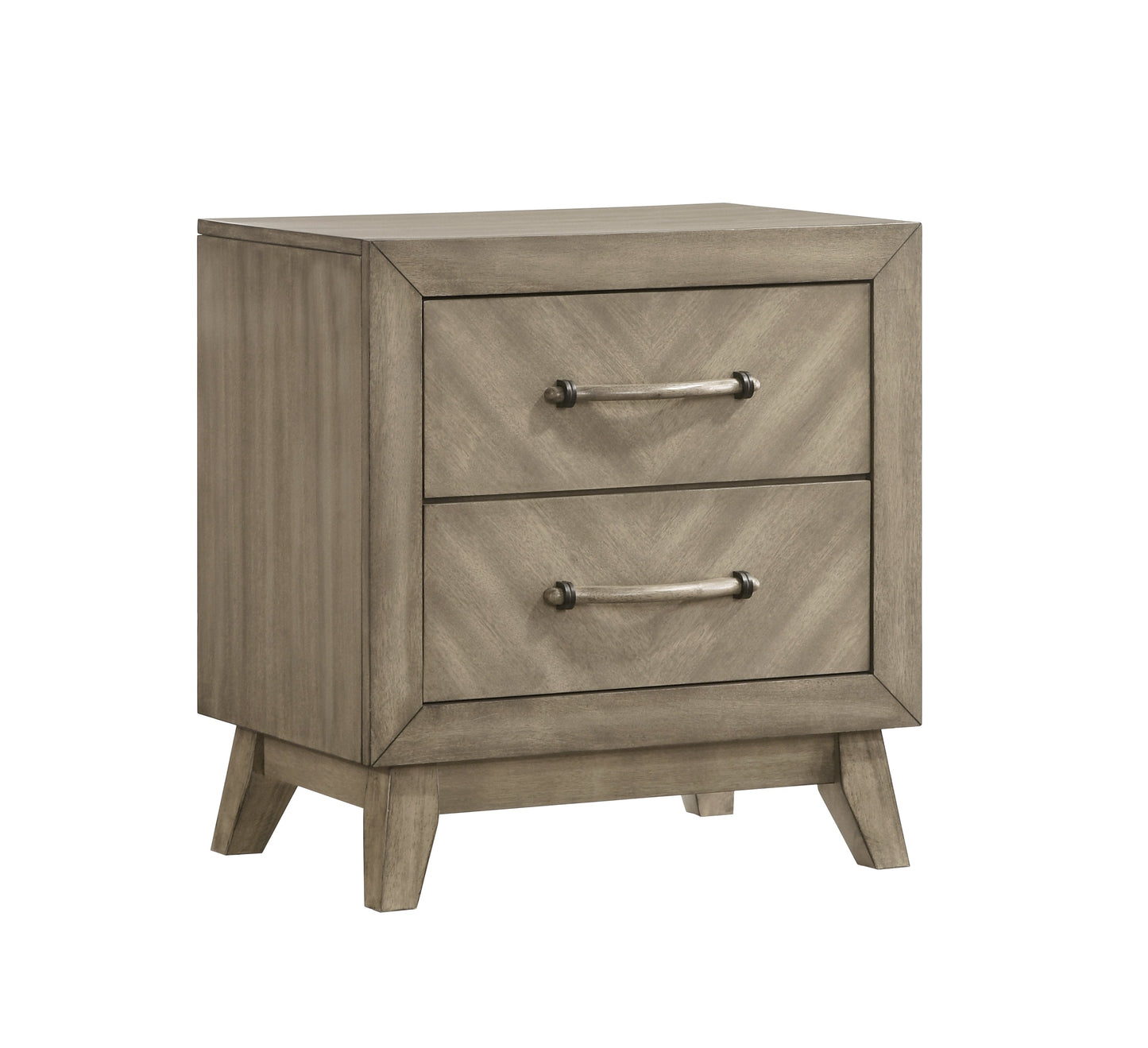 Roundhill Furniture Arena Contemporary 2-Drawer Nightstand in Antique Gray