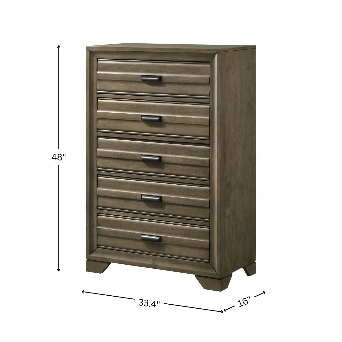 Loiret Light Gray Finish Wood Storage Platform Bedroom Collection