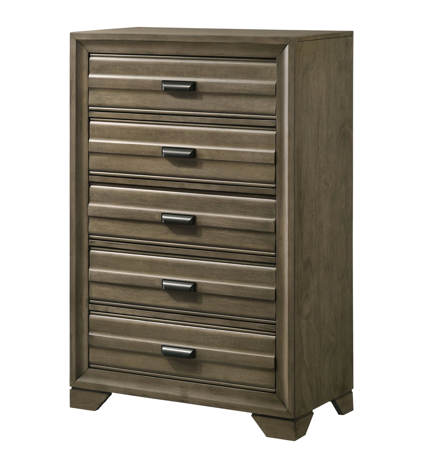 Loiret Light Gray Finish Wood 5-Drawer Chest