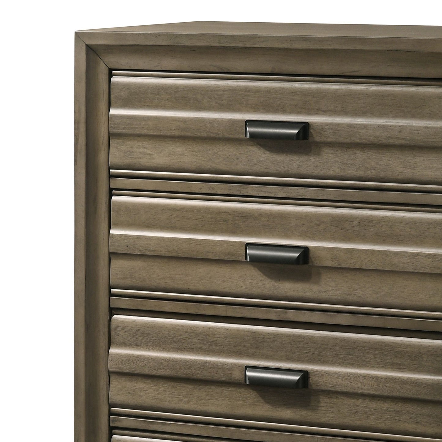 Loiret Light Gray Finish Wood 5-Drawer Chest