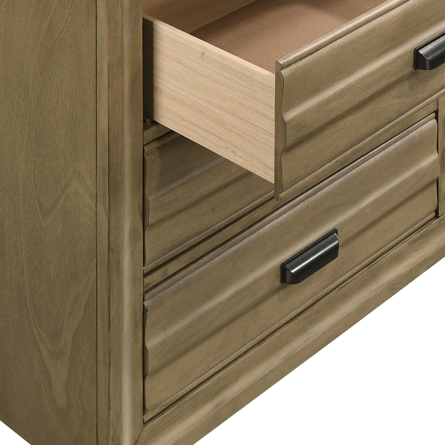 Loiret Light Gray Finish Wood 5-Drawer Chest