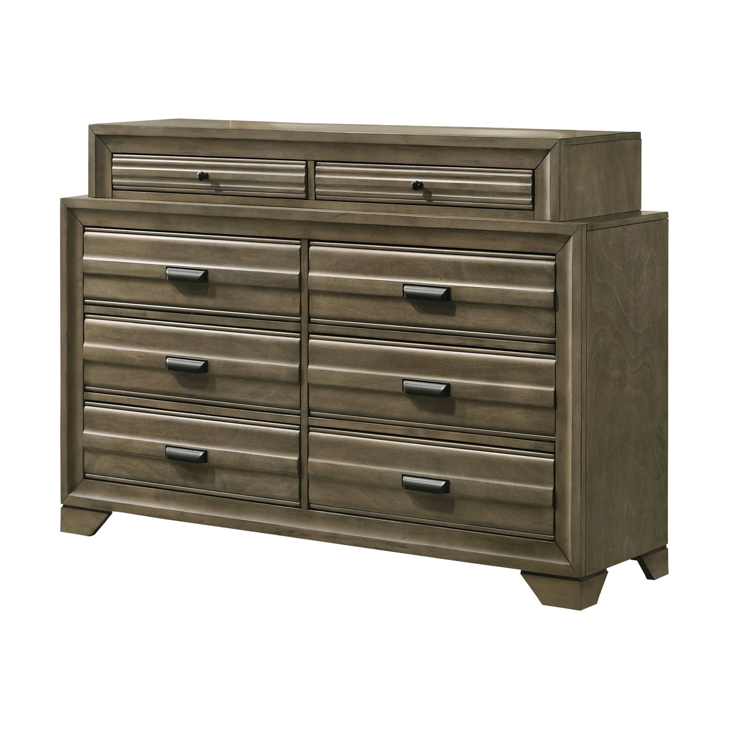 Loiret Light Gray Finish Wood 8-Drawer Dresser