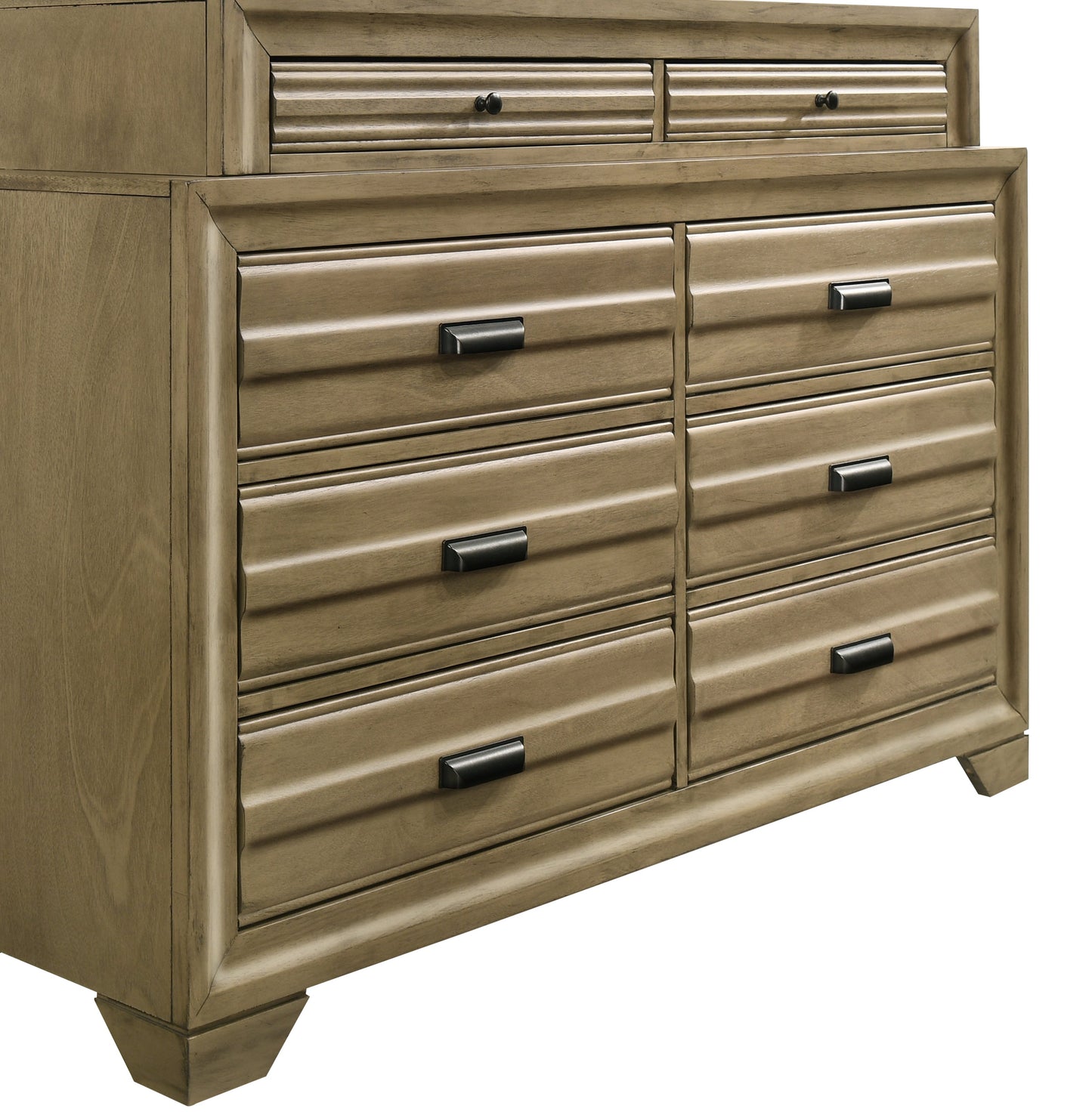 Loiret Light Gray Finish Wood 8-Drawer Dresser