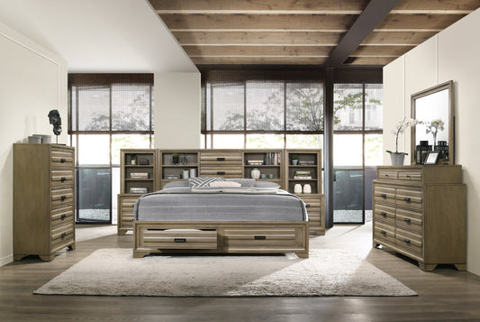 Loiret Light Gray Finish Wood Storage Platform Wallbed Collection