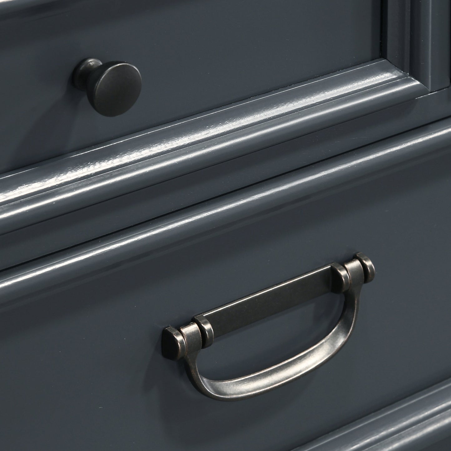 Roundhill Furniture Clelane Wood 7-Drawer Dresser with Mirror