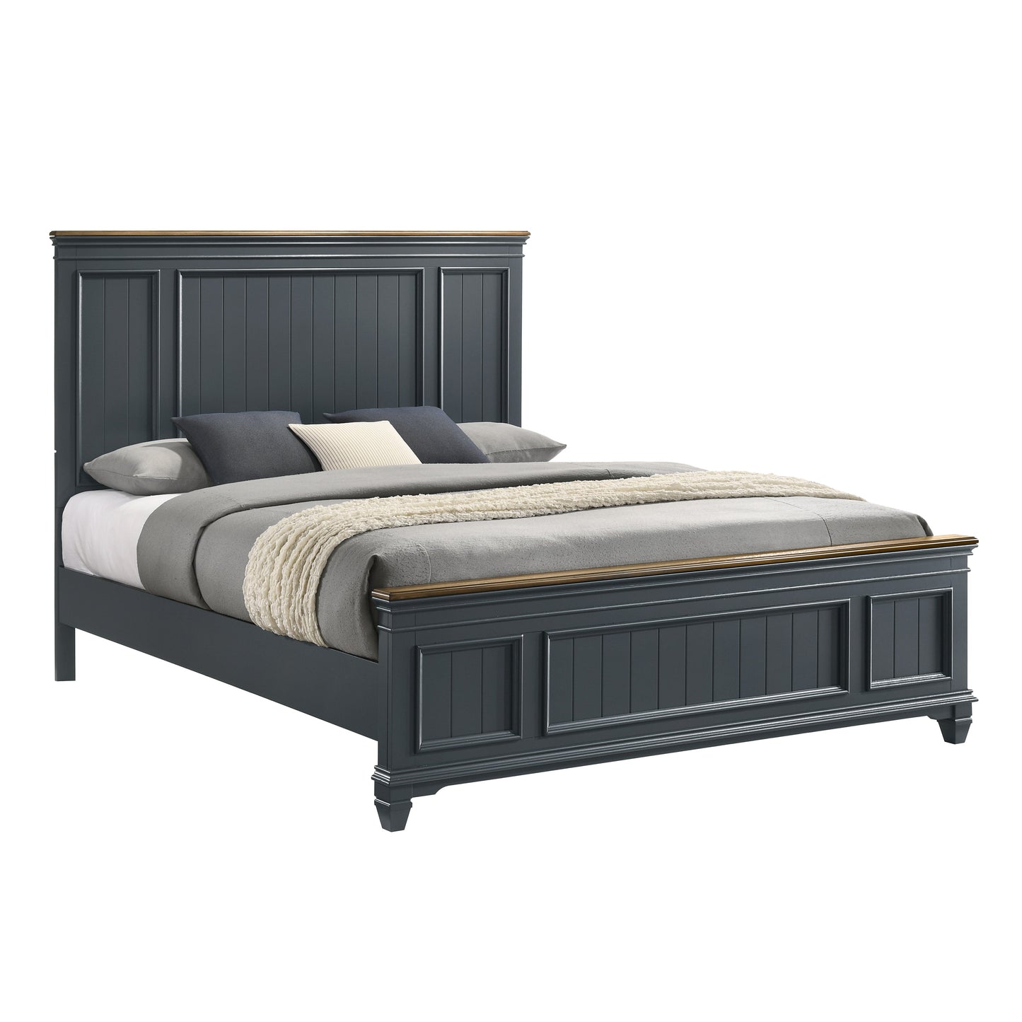 Roundhill Furniture Clelane Shiplap Wood Panel Bed