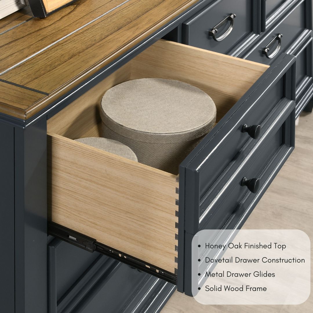 Roundhill Furniture Clelane Wood Bedroom Set with Shiplap Panel Bedroom Collection, Slate Blue