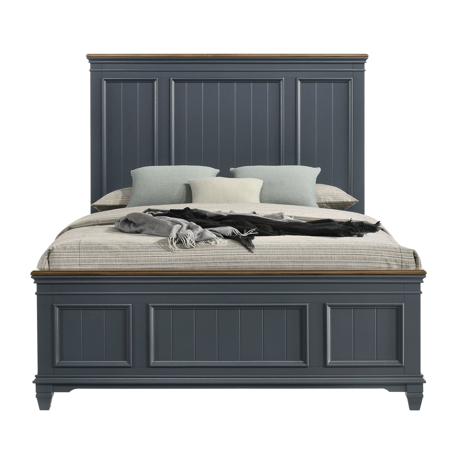 Roundhill Furniture Clelane Shiplap Wood Panel Bed