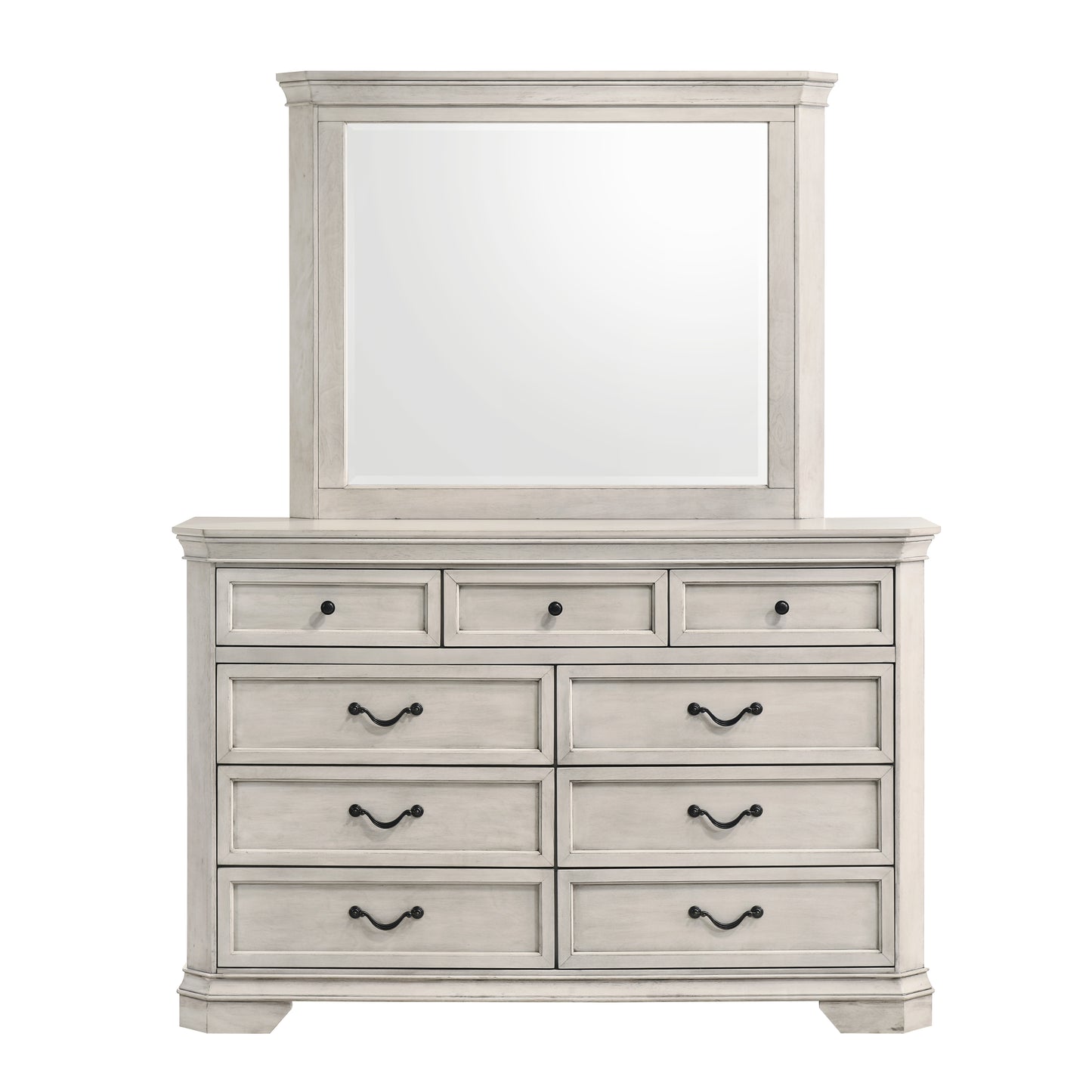 Roundhill Furniture Maderne Traditional Wood 9-Drawer Dresser with Mirror