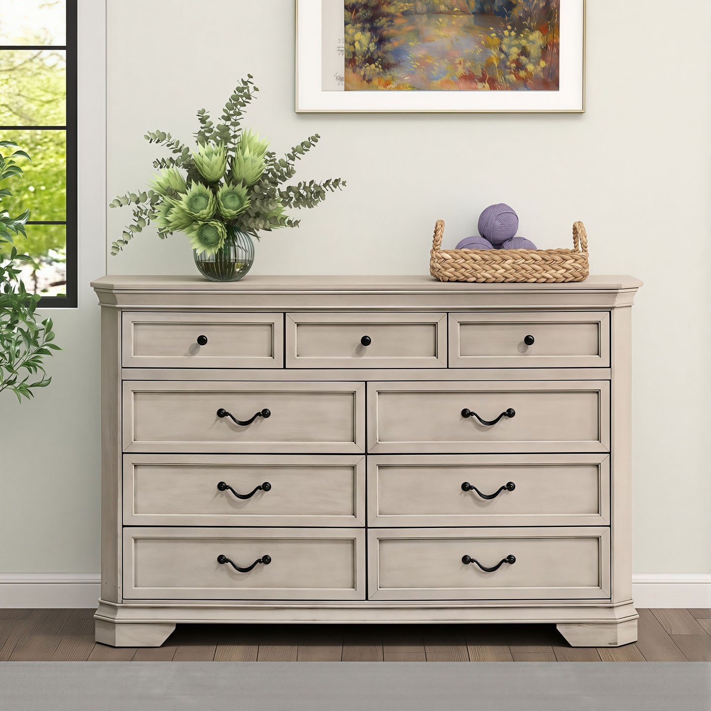 Roundhill Furniture Maderne Traditional Wood 9-Drawer Dresser