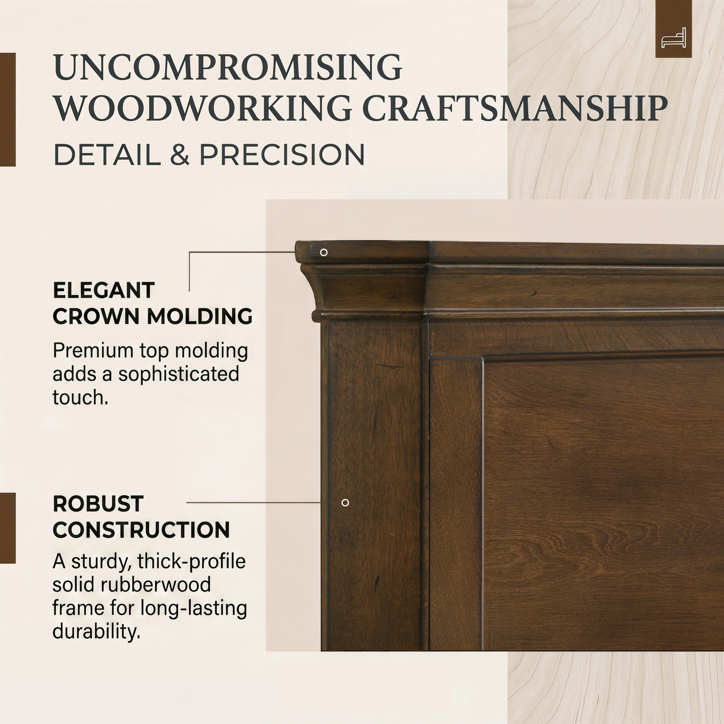 Roundhill Furniture Maderne Traditional Wood Panel Bedroom Collection