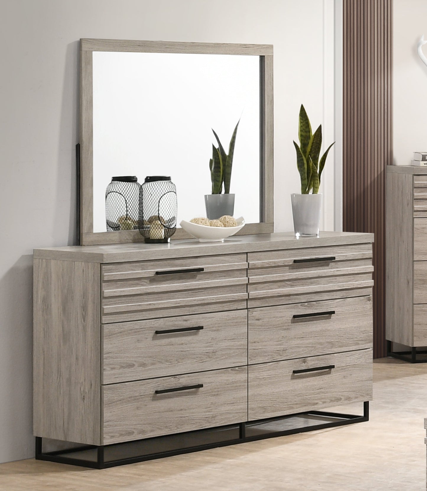 Alvear Upholstered Wood Bedroom Collection, Weathered Gray