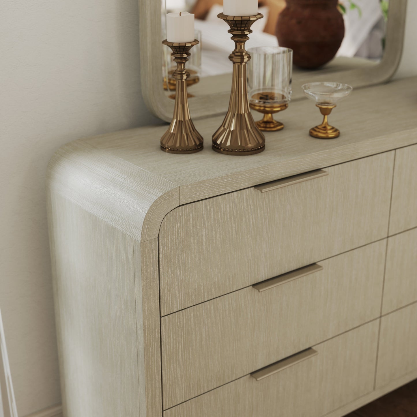 Roundhill Furniture Tavari Bedroom Collection in Light Gray