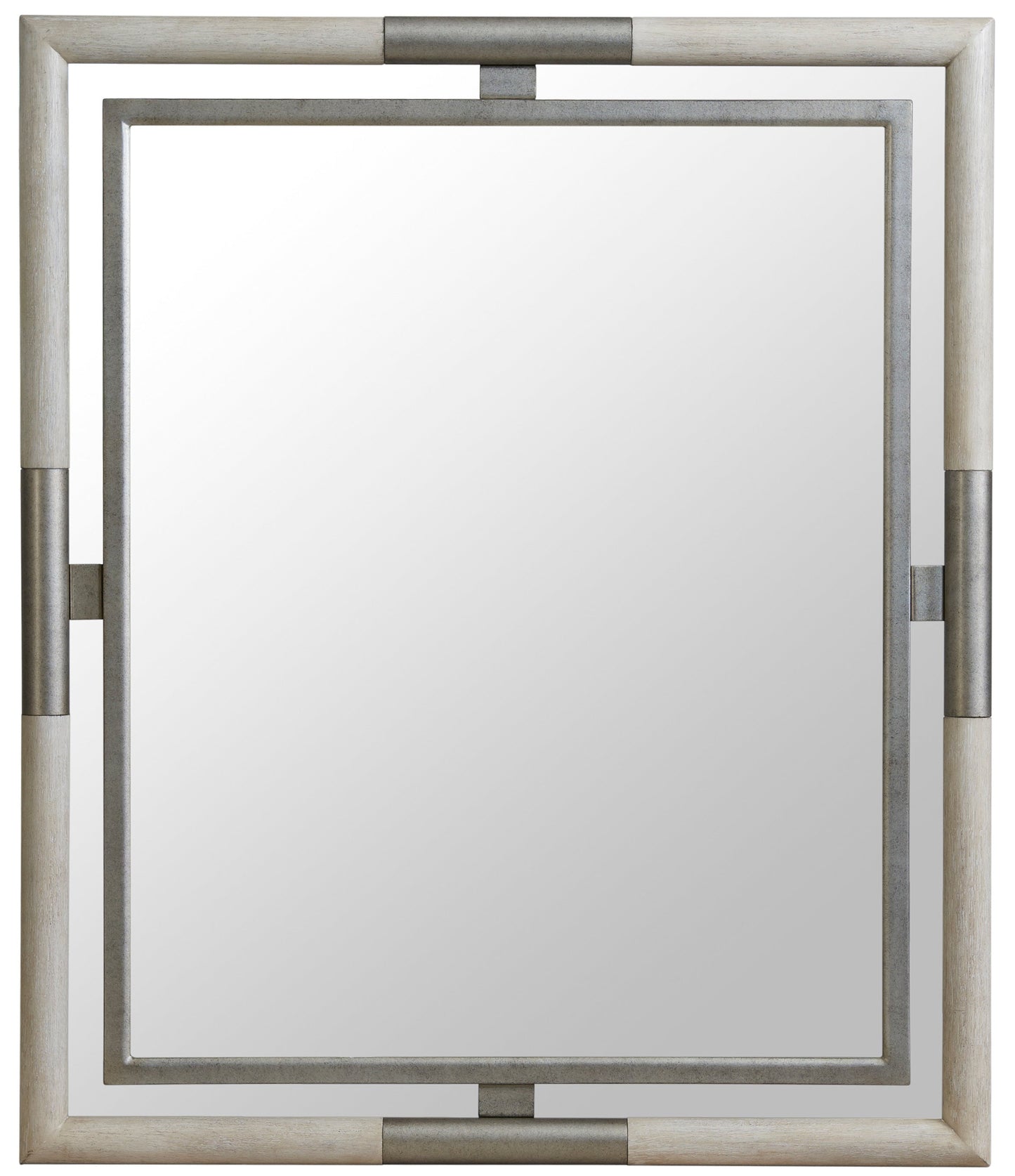 Mantalia Solid Wood 8-Drawer Dresser and Mirror with Metal Frame, Champagne