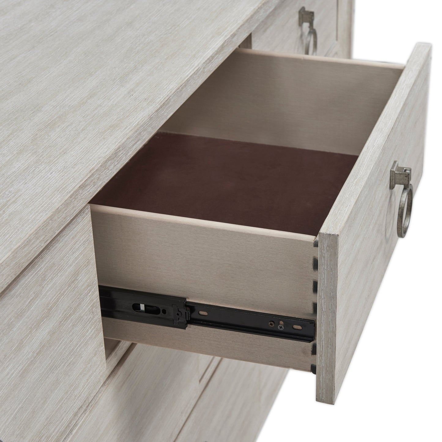 Mantalia Solid Wood 8-Drawer Dresser with Metal Frame, Champagne