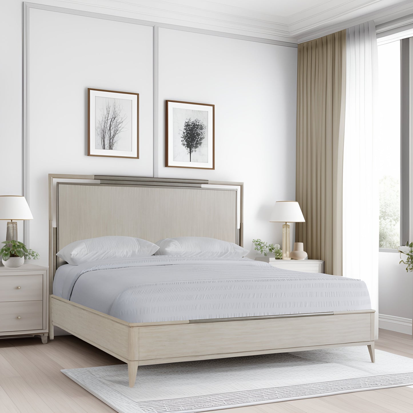 Mantalia Solid Wood Bedroom Collection, Champagne